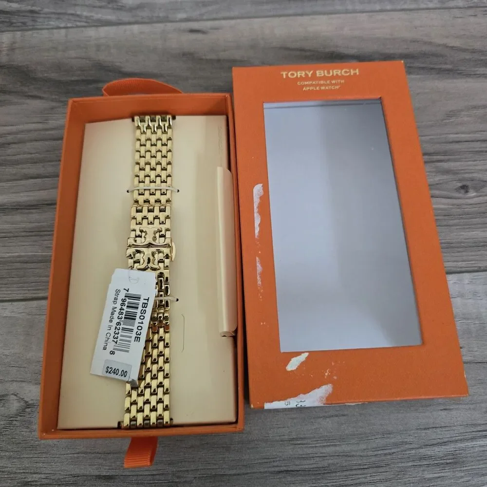 Tory Burch Women's Eleanor Gold-Tone Stainless Band for Apple Watch TBS0103E